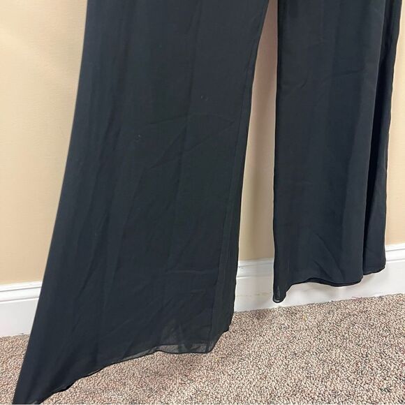 Adrianna Papell silk beaded top jumpsuit with wide leg 10 - Picture 4 of 11